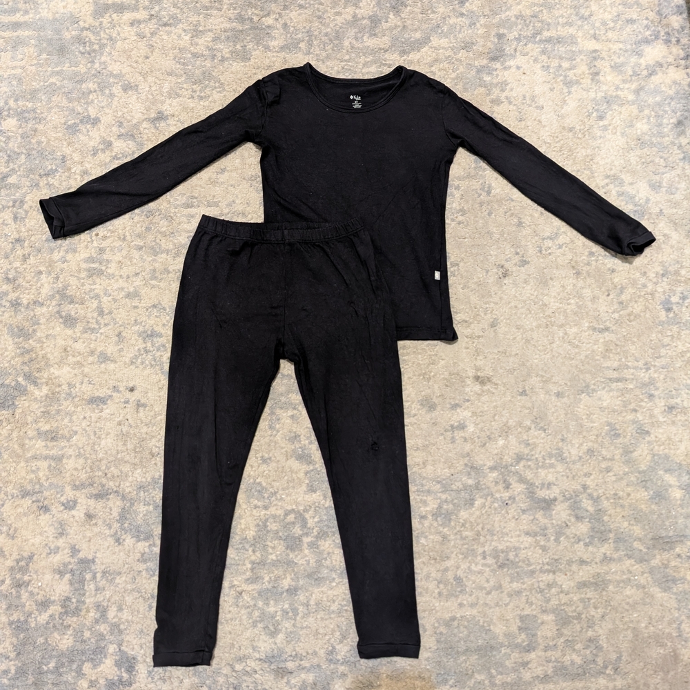 Black Long Sleeve Top and Pants Set